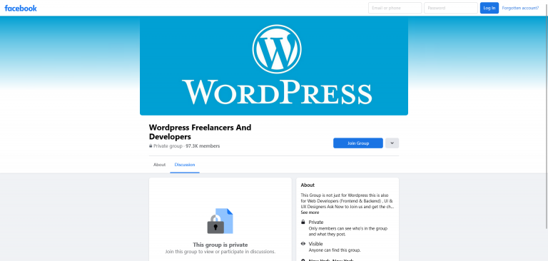 Screenshot 2022 05 07 at 23 21 53 Wordpress Freelancers And Developers Facebook